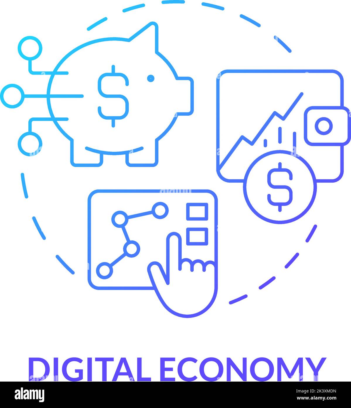 Digital economy blue gradient concept icon Stock Vector Image & Art - Alamy