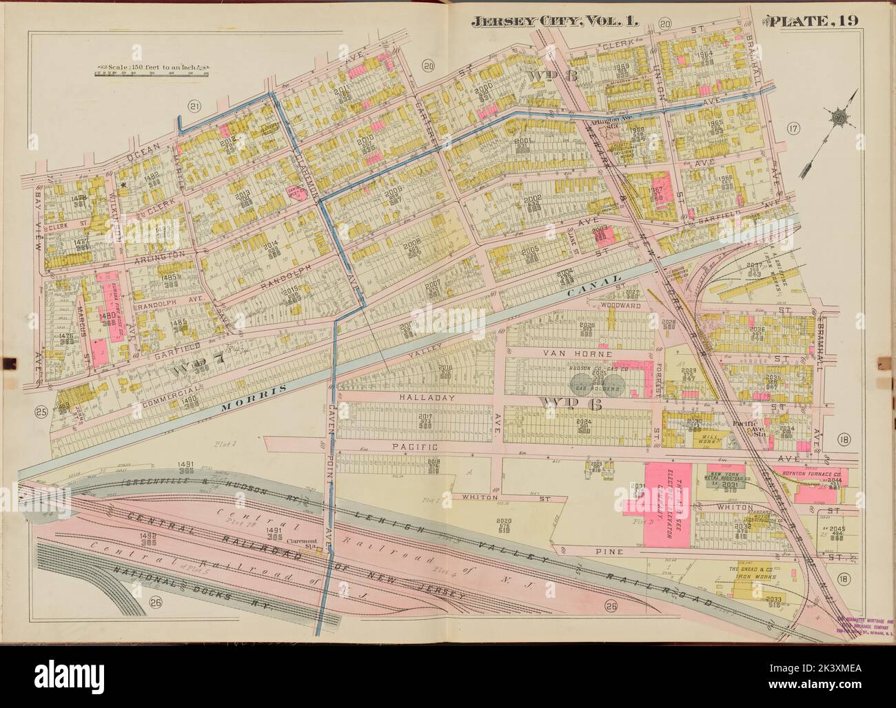 Hudson County, V. 1, Double Page Plate No. 19 Map bounded by Ocean Ave
