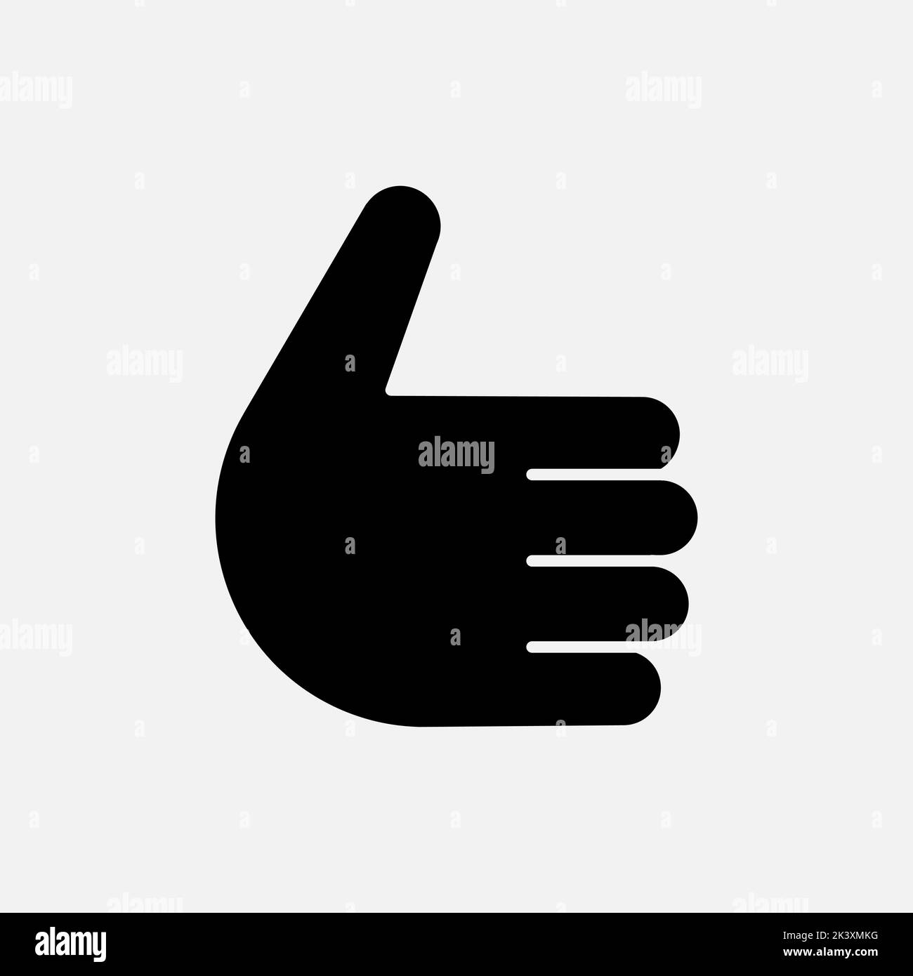 Thumb up black icon vector symbol. Web icon thumb up finger chat like Stock Vector