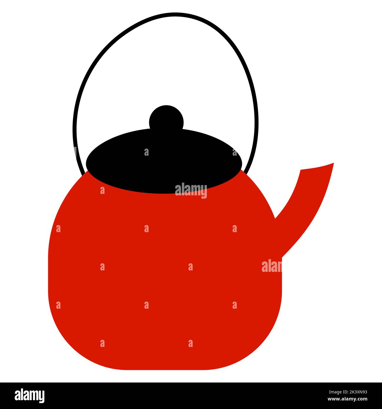 vector illustration of teapot in cartoon flat style. Teakettle on white