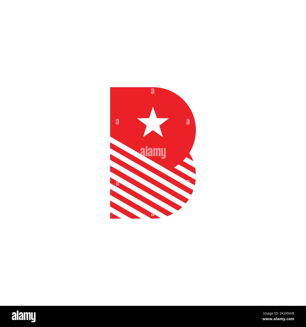 letter b stripes star flag logo vector Stock Vector