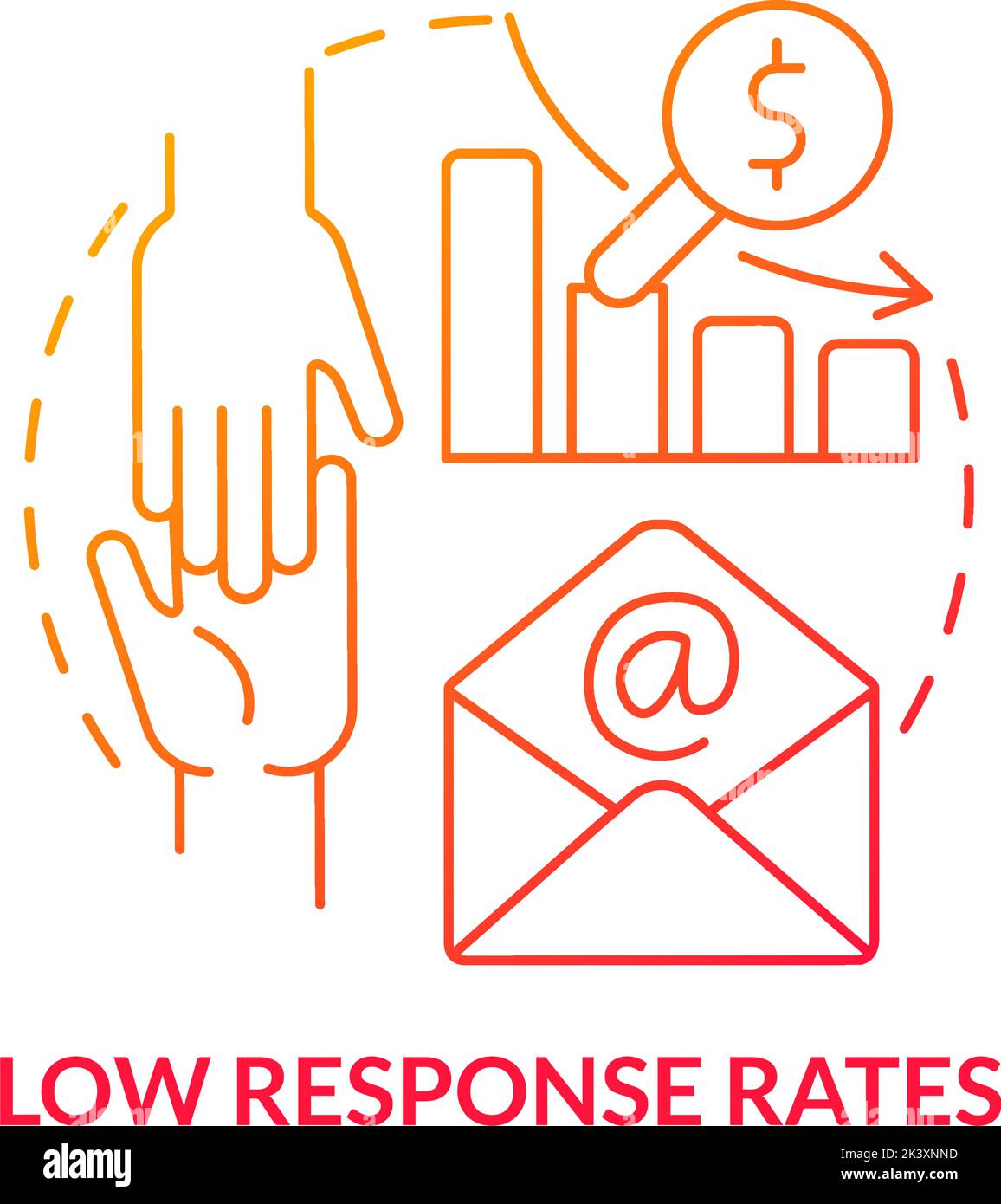 Low response rates red gradient concept icon Stock Vector Image & Art