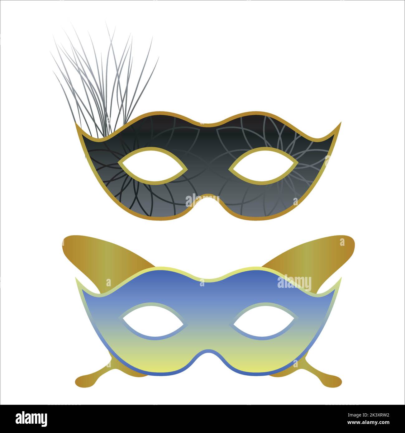 Vector Set Of Masquerade Ball Masks Illustration Isolated On White