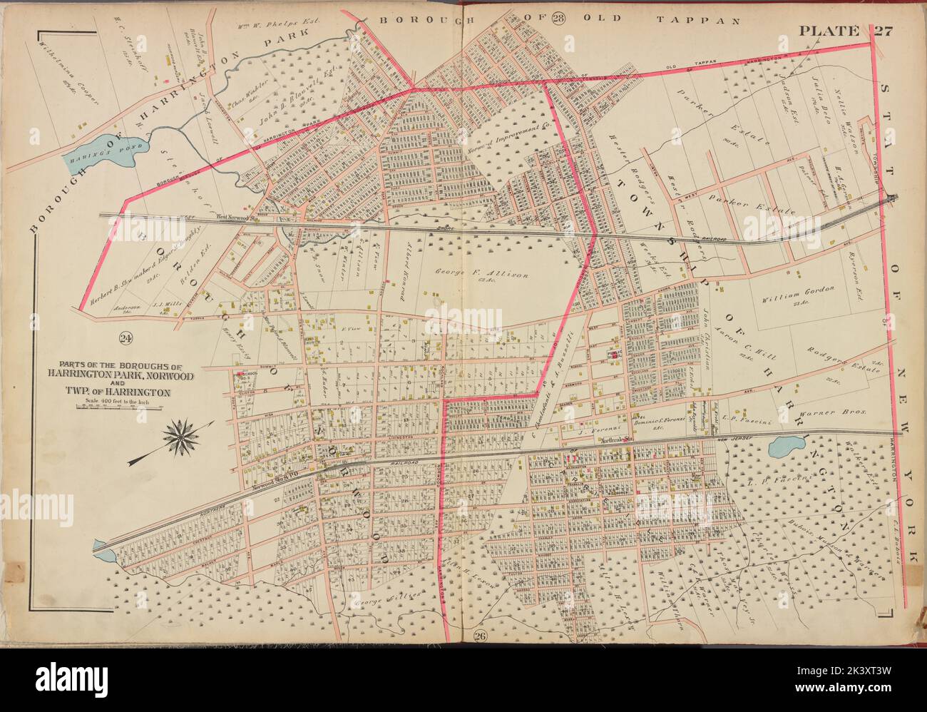 Bergen County, V. 1, Double Page Plate No. 27 Parts of the boroughs of