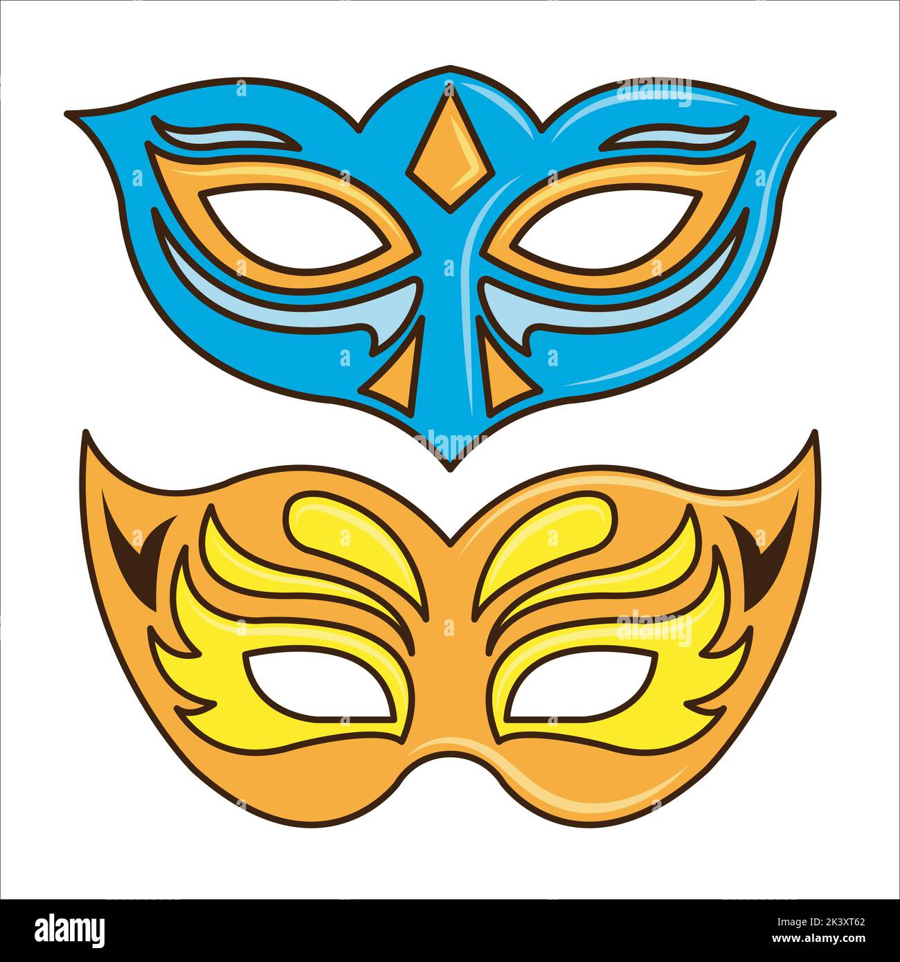 Vector Set Of Masquerade Ball Masks Illustration Isolated On White