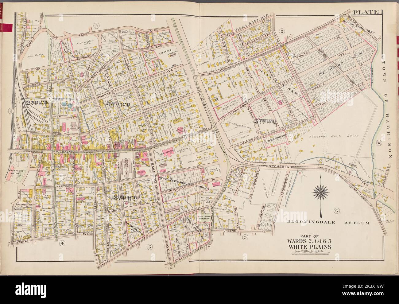 Westchester, V. 1, Double Page Plate No. 1 Map bounded by Park Ave ...