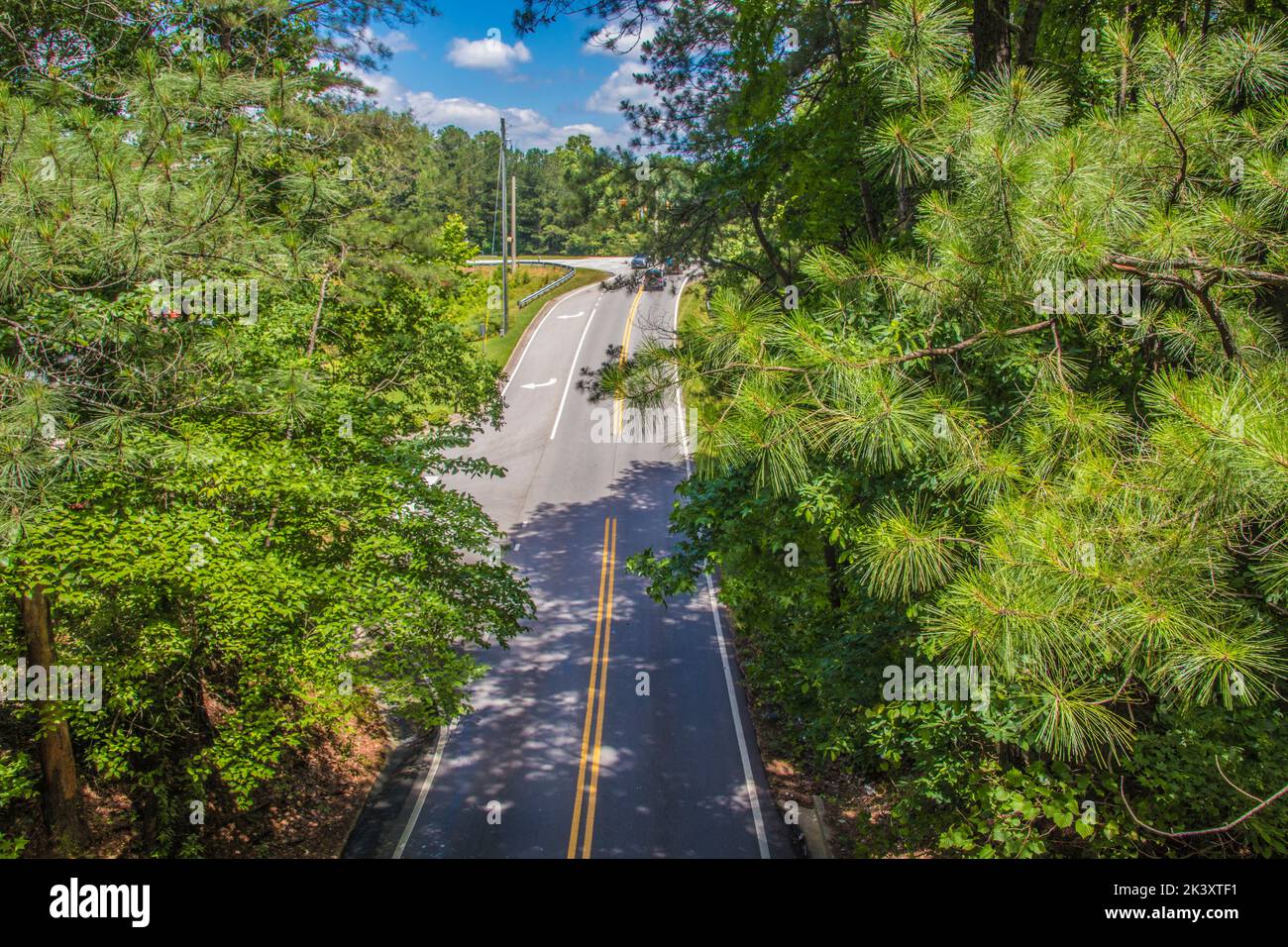 Silver Comet Trail 65 mile paved path Georgia USA looking down at a ...