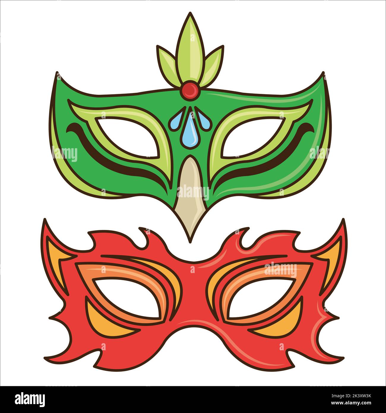Vector Set Of Masquerade Ball Masks Illustration Isolated On White Background Stock Vector Image