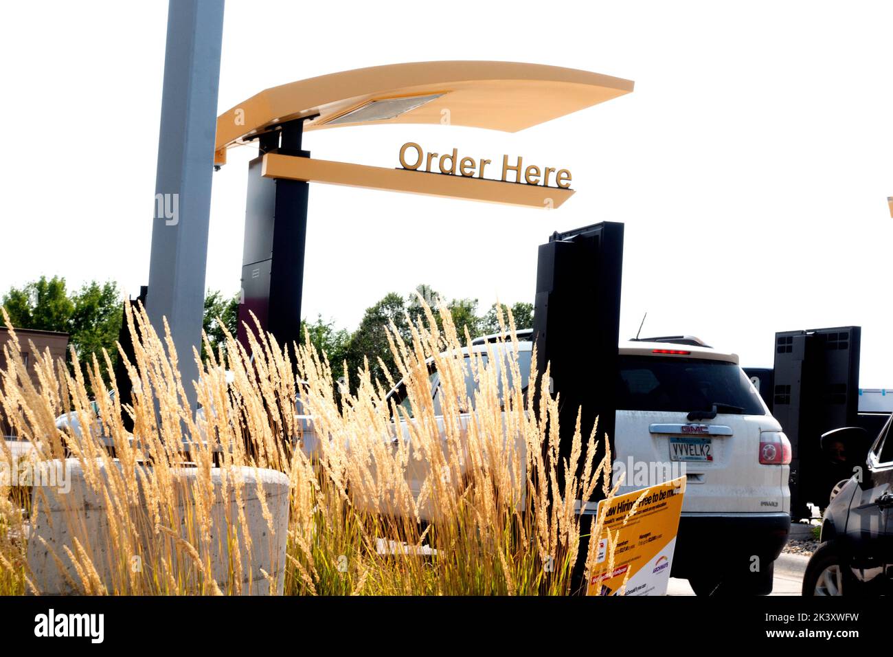 McDonald's Drive Thru fast food during the COVID pandemic. Alexandria Minnesota MN USA Stock Photo