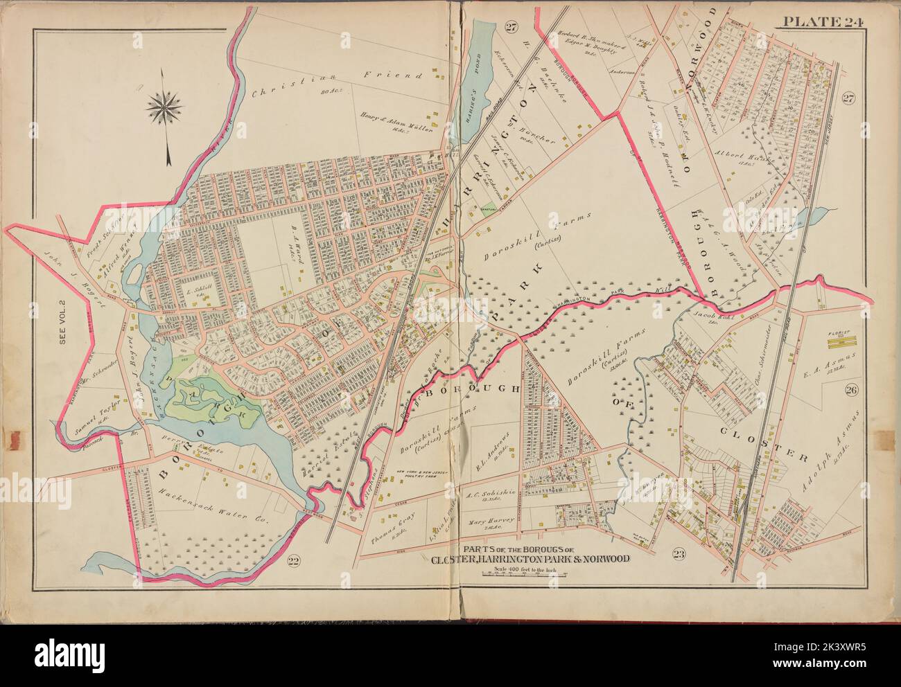Bergen County, V. 1, Double Page Plate No. 24 Map bounded by South Ave