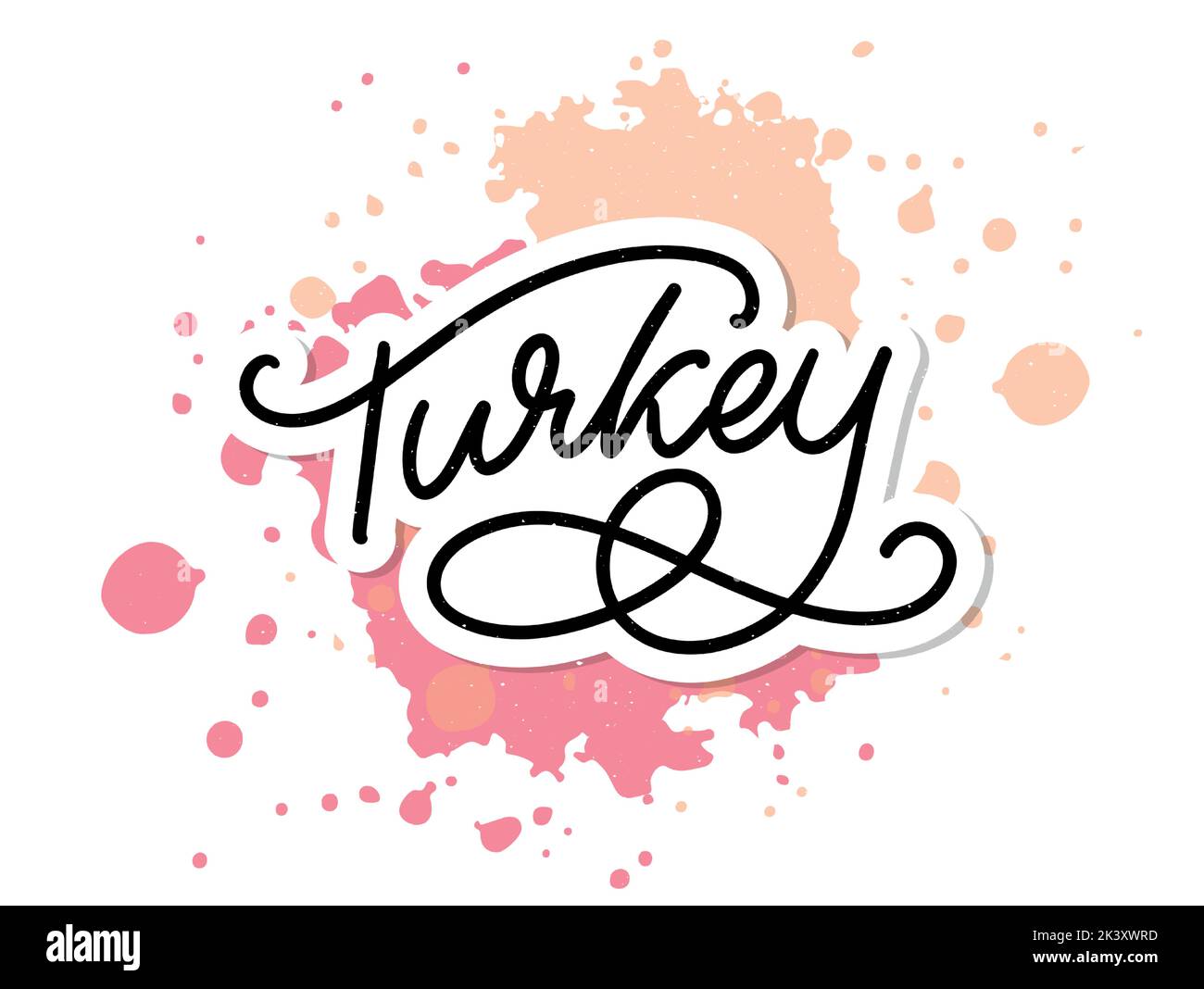 Turkey Lettering. Handwritten name of the country. Vector design ...