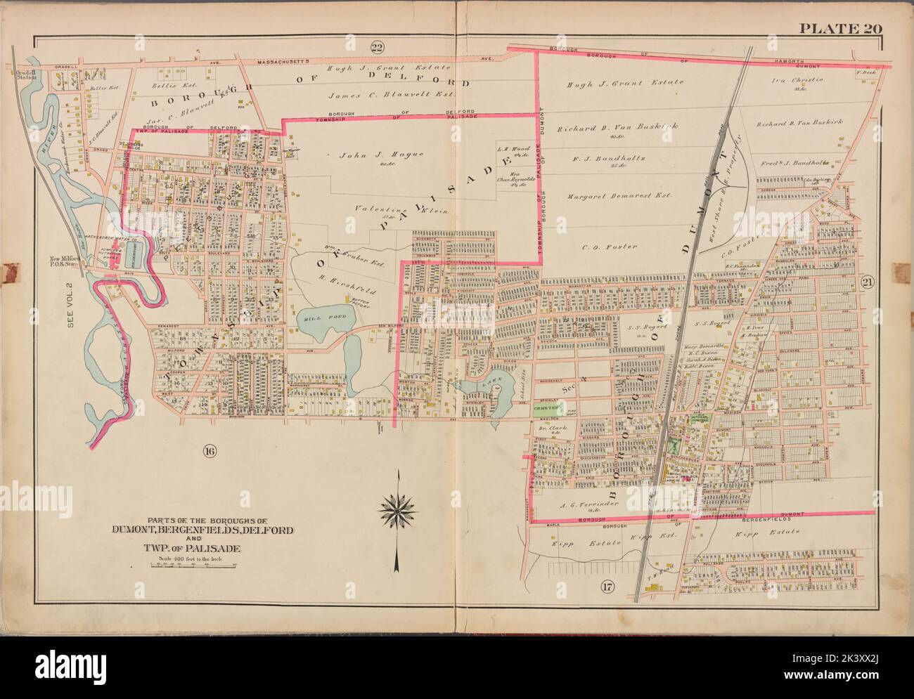 Bergen County, V. 1, Double Page Plate No. 20 Map bounded by Oradell
