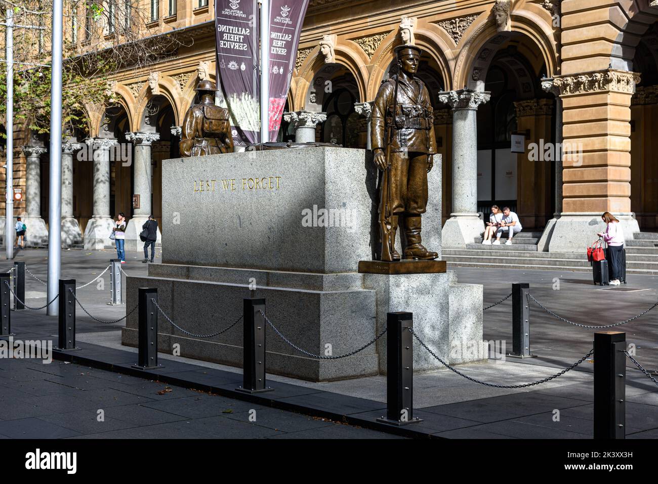 The war memorial cenotaph at Martin Place in Sydney, Australia Stock Photo