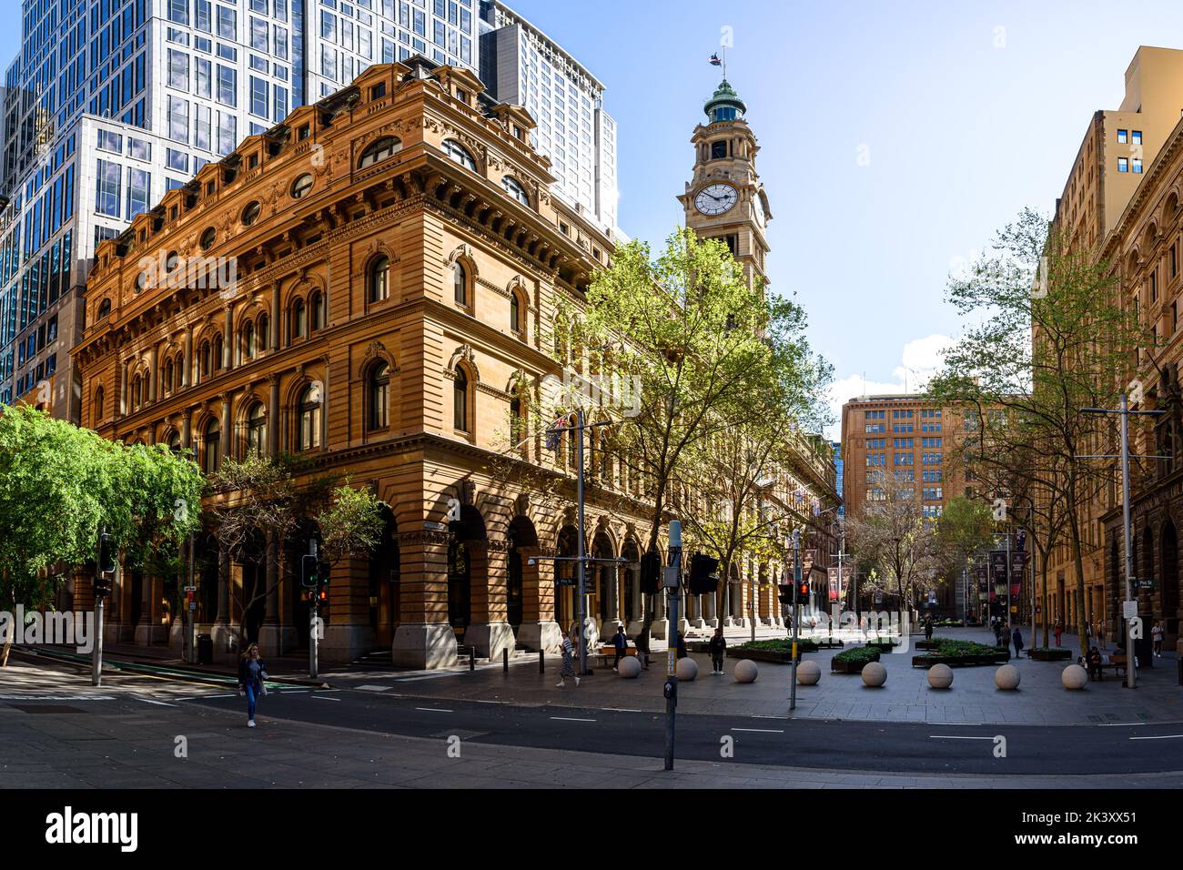 The General Post Office building with a clock tower at Martin Place in Sydney, New South Wales Stock Photo