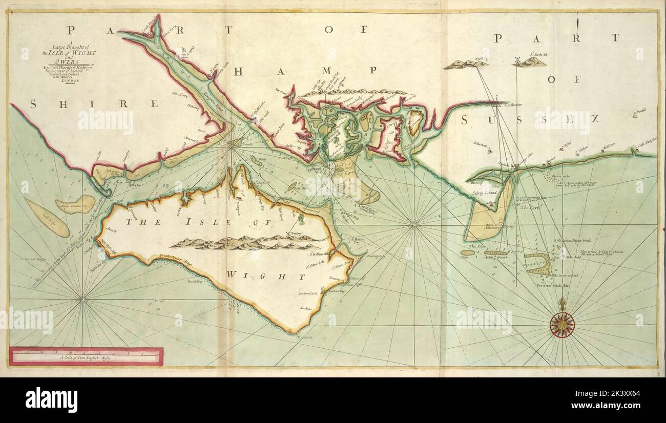 A large draught of the ISLE of WIGHT and OWERS 1702 - 1707 