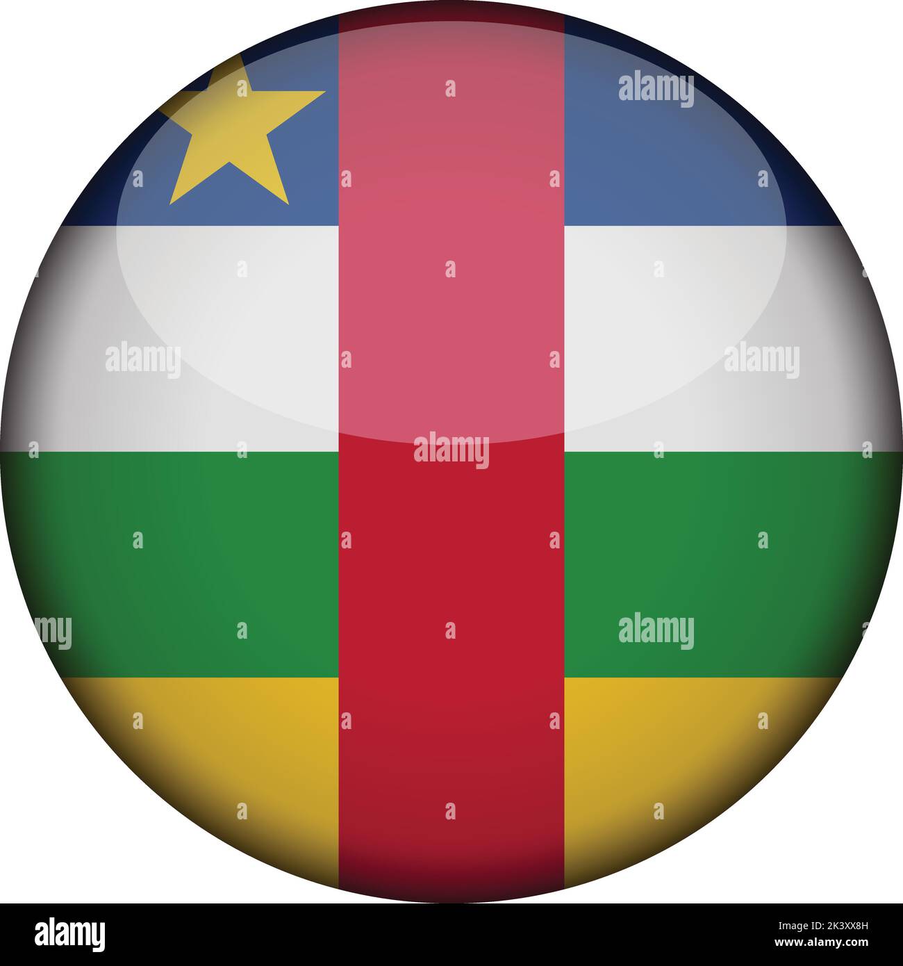 central african republic Flag in glossy round button of icon. central ...