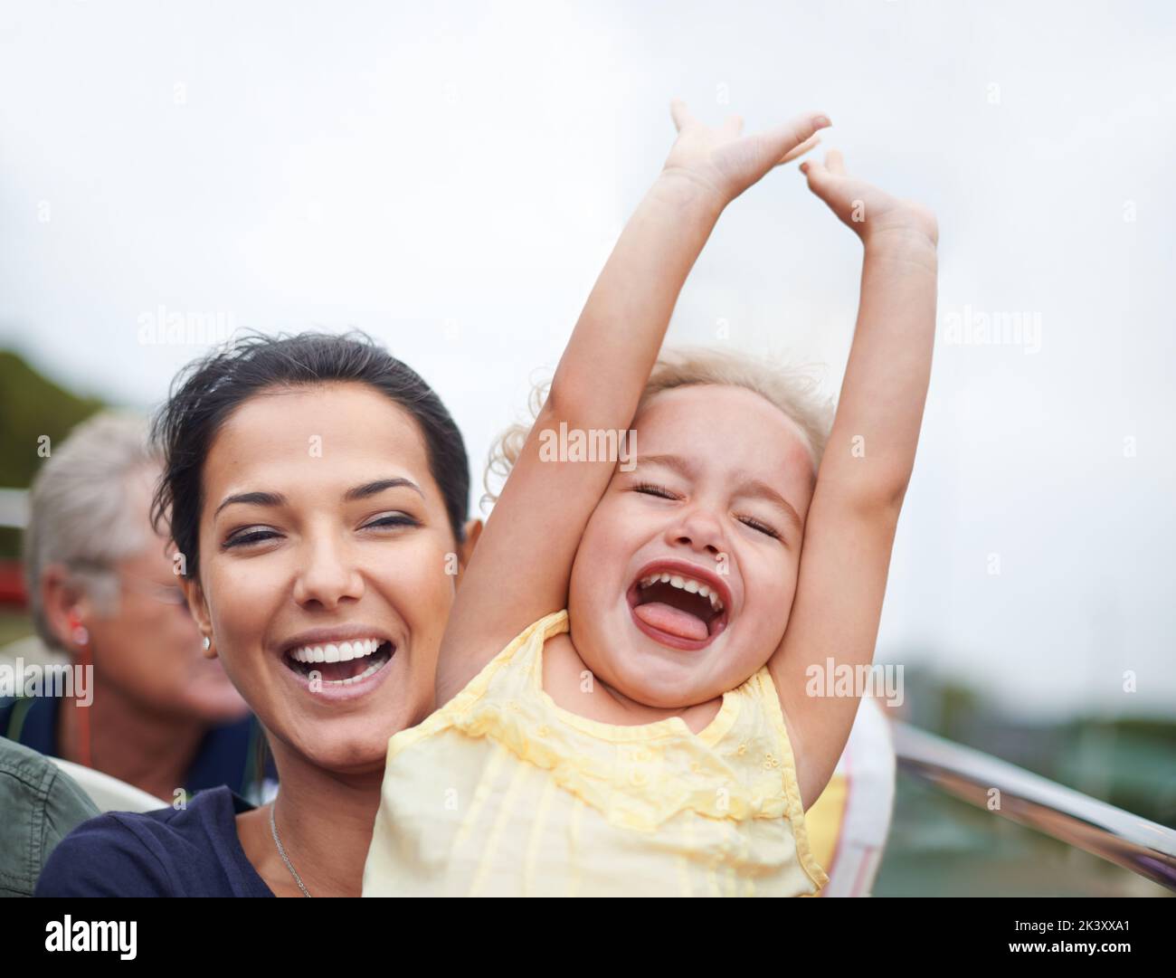 Let me see you put your hands up an excited little girl enjoying the