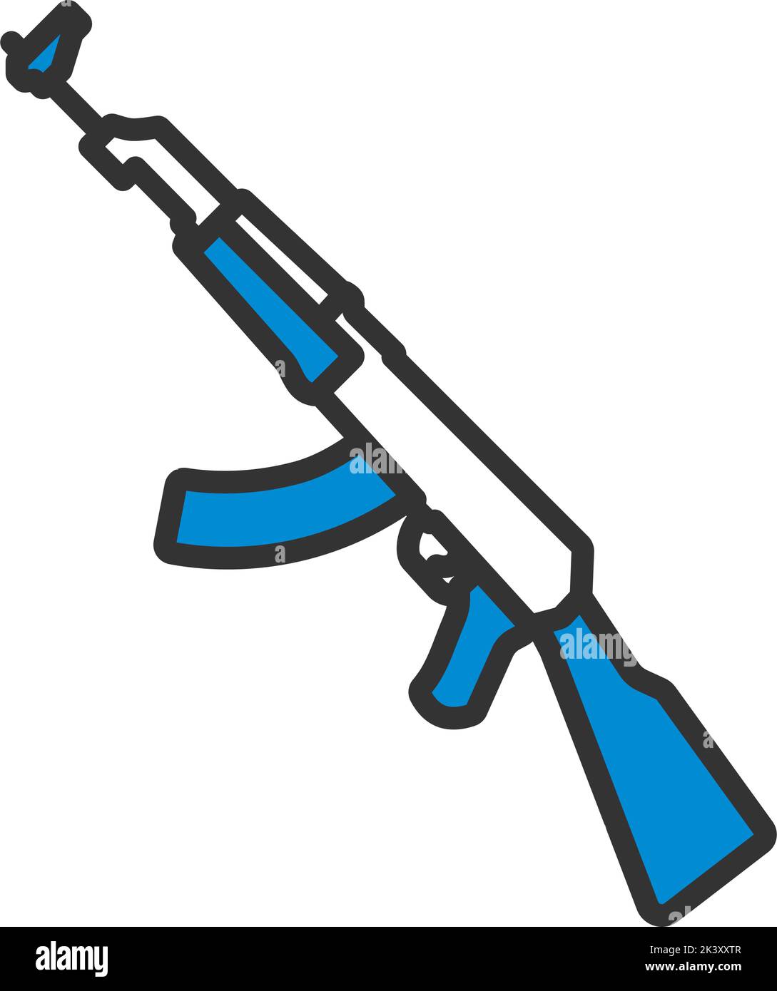 Russian Weapon Rifle Icon. Editable Bold Outline With Color Fill Design ...