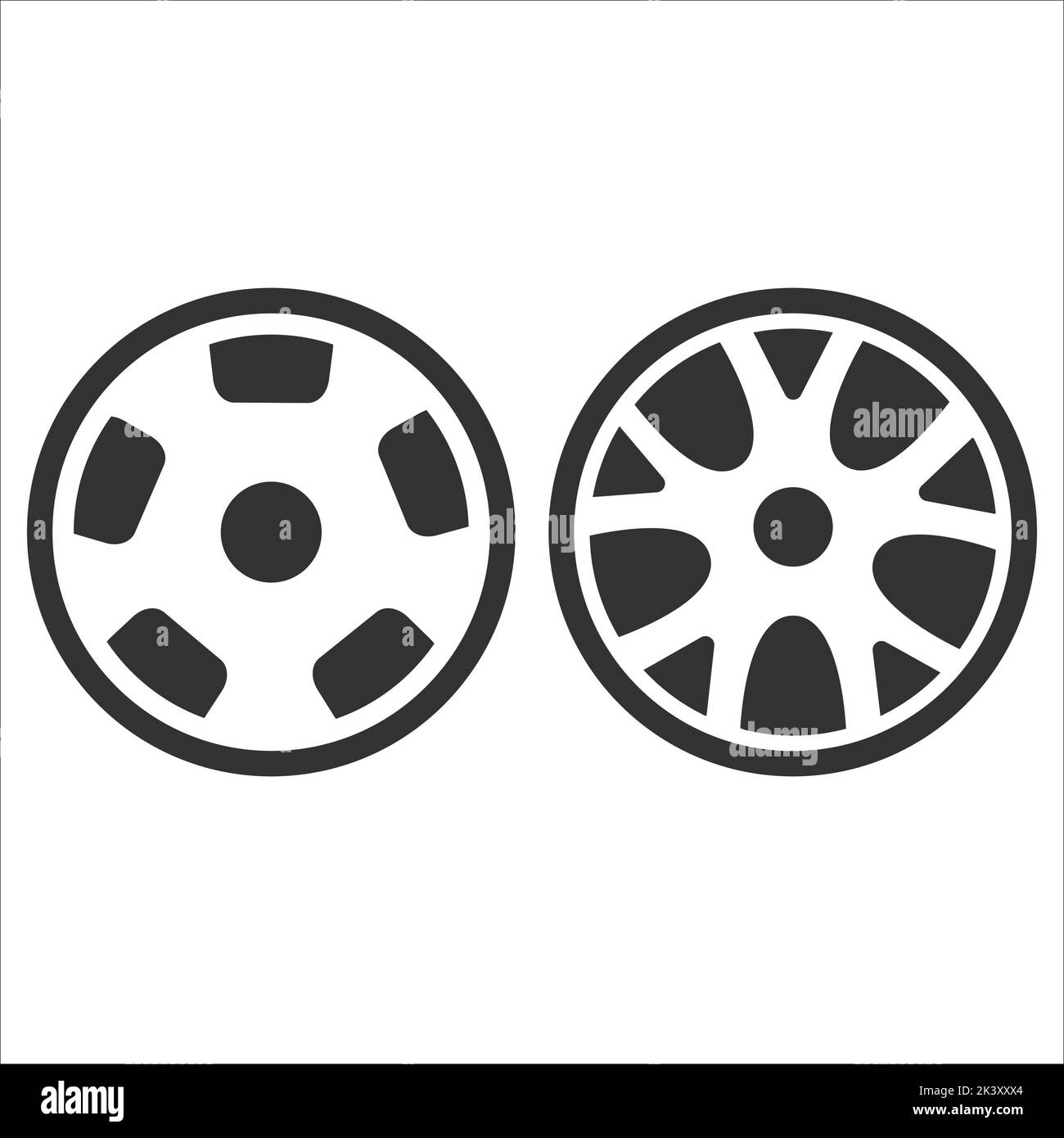 Vector Set Of Alloy Wheels Illustration Isolated On White Background