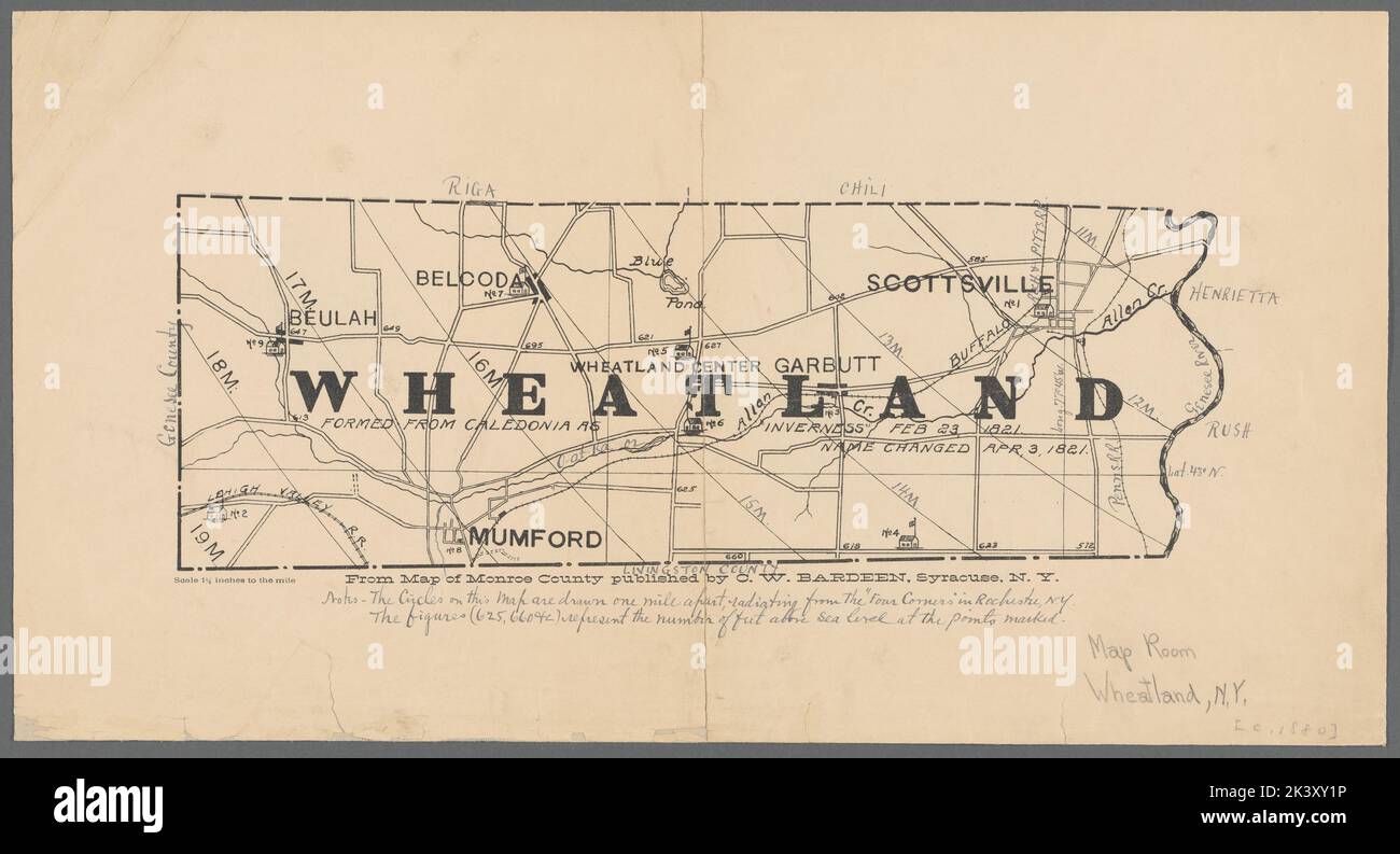 Wheatland from map of Monroe County Cartographic. Maps. 1880. Lionel