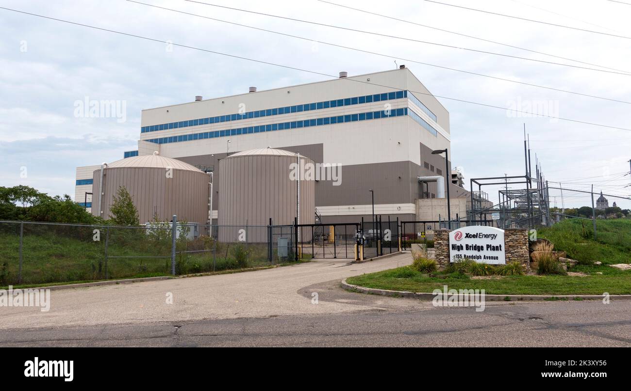 Xcel Energy High Bridge Plant. St Paul Minnesota MN USA Stock Photo