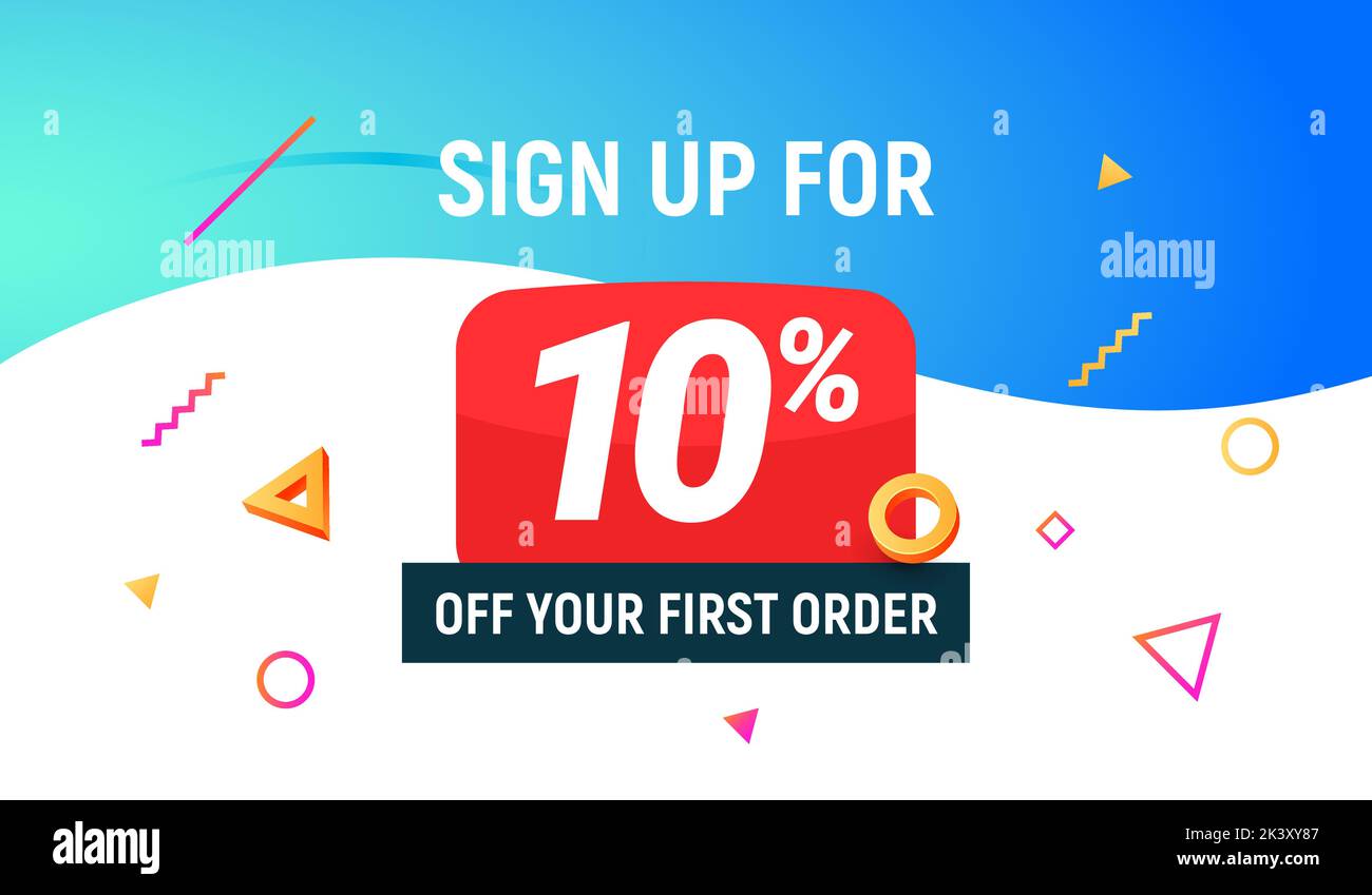 Coupon code discount sign up advertising offer. Discount promotion tag ...