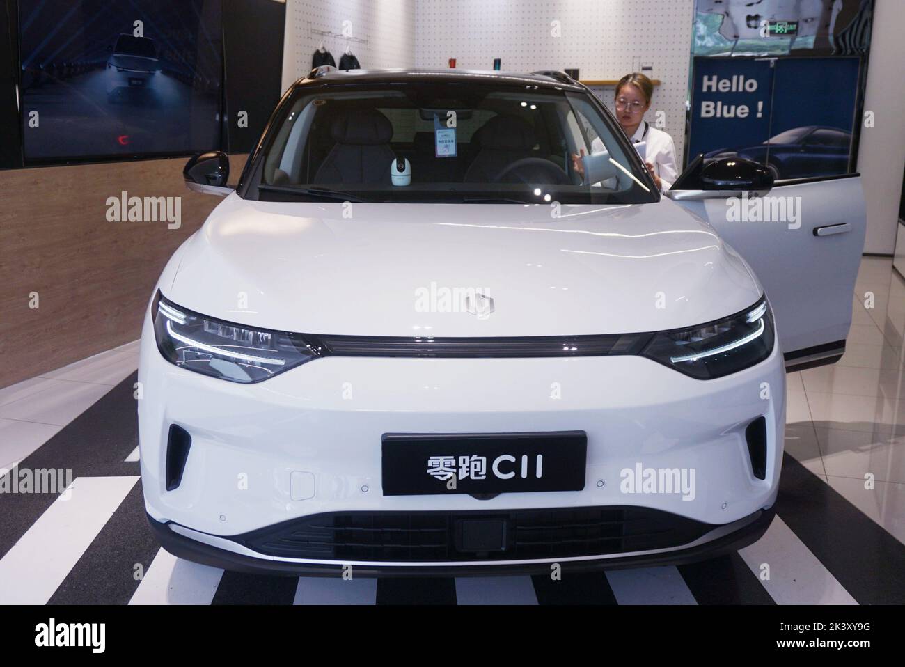 HANGZHOU, CHINA SEPTEMBER 29, 2022 A new energy vehicle LEAPMOTOR vehicle at a store in