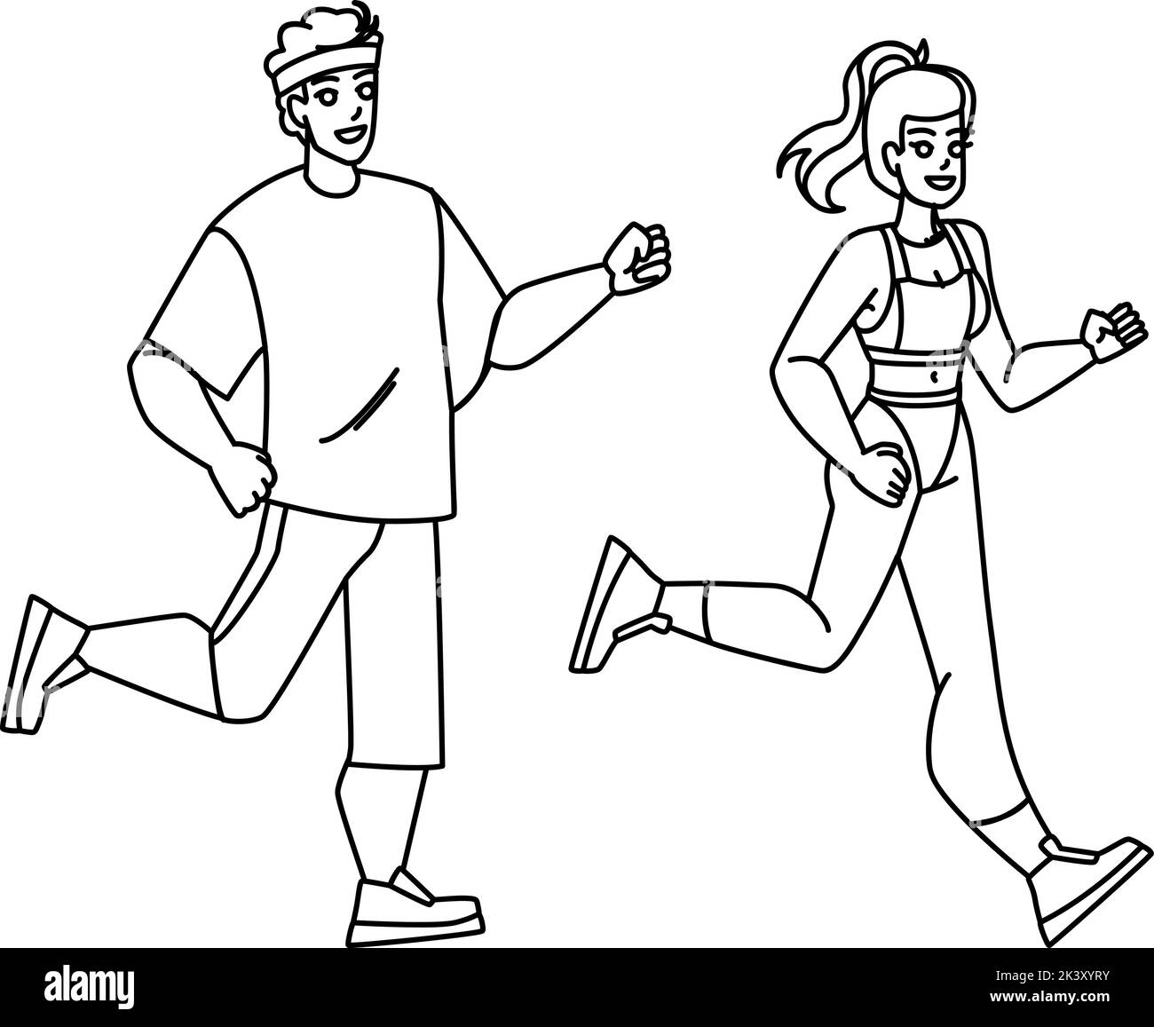 couple jogging vector Stock Vector Image & Art Alamy