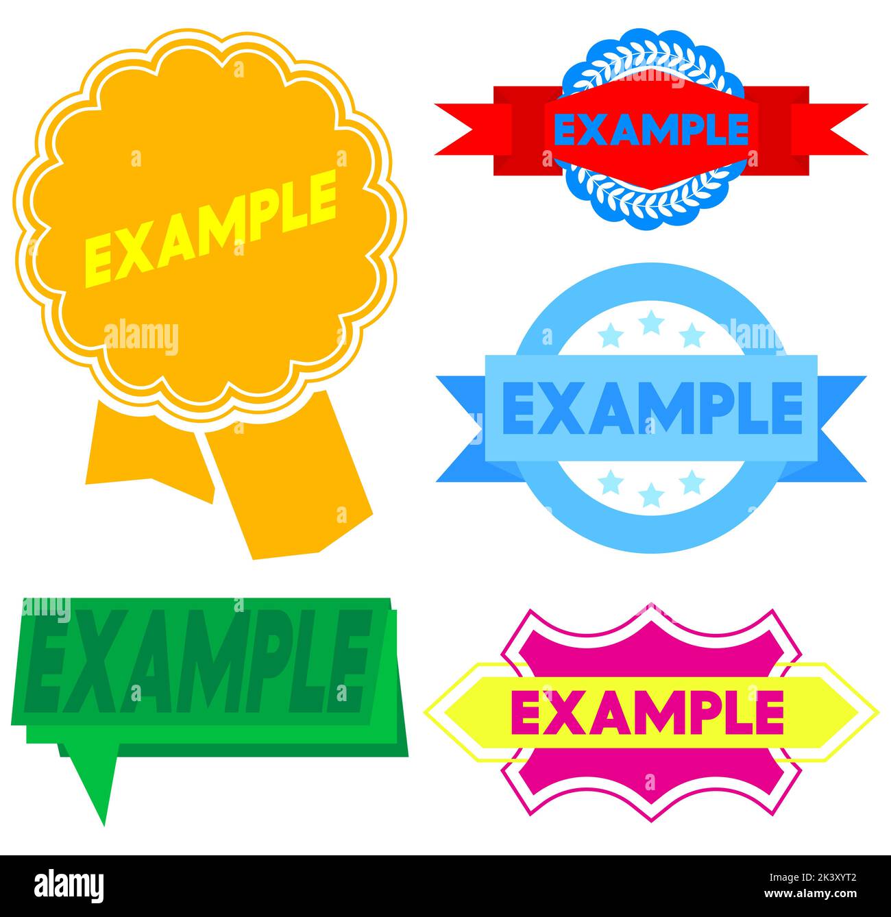 Set of ribbon with Example text. Banner template. Label sticker. Sign Stock Vector Image & Art