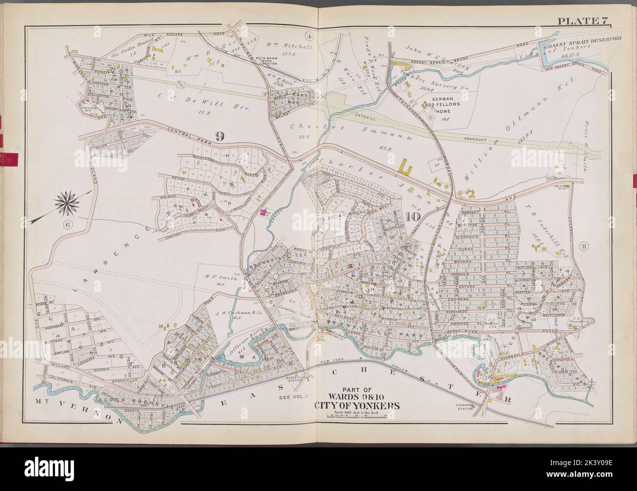 Westchester, V. 2, Double Page Plate No. 7 Map bounded by Square Rd ...