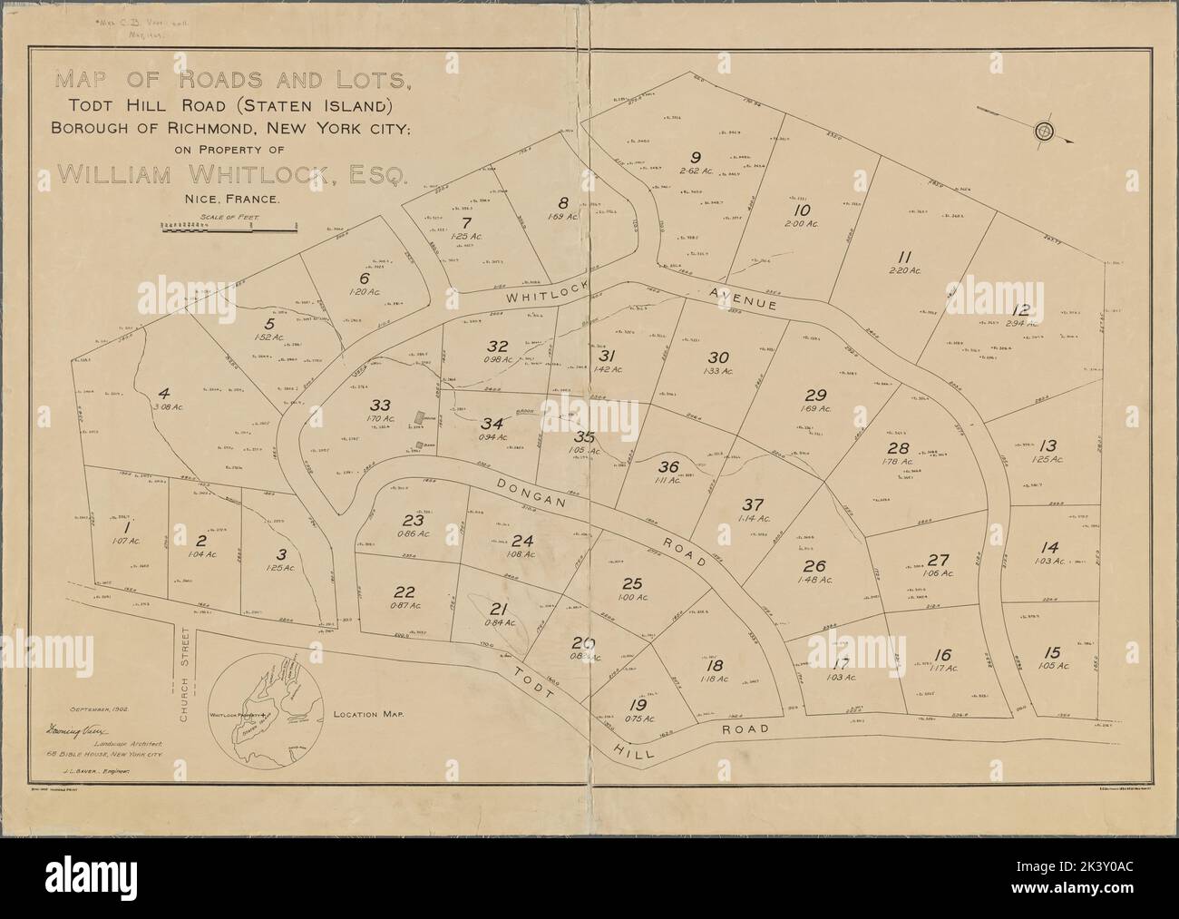 Map of roads and lots, Todt Hill Road (Staten Island), Borough of