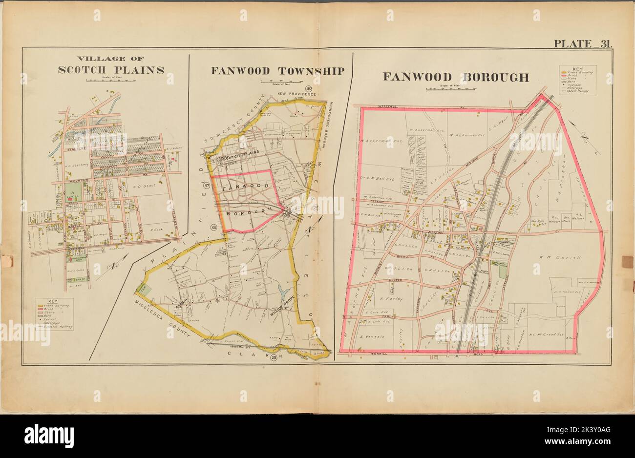 Union County, Double Page Plate No. 31 Map of Village of Scotch Plains