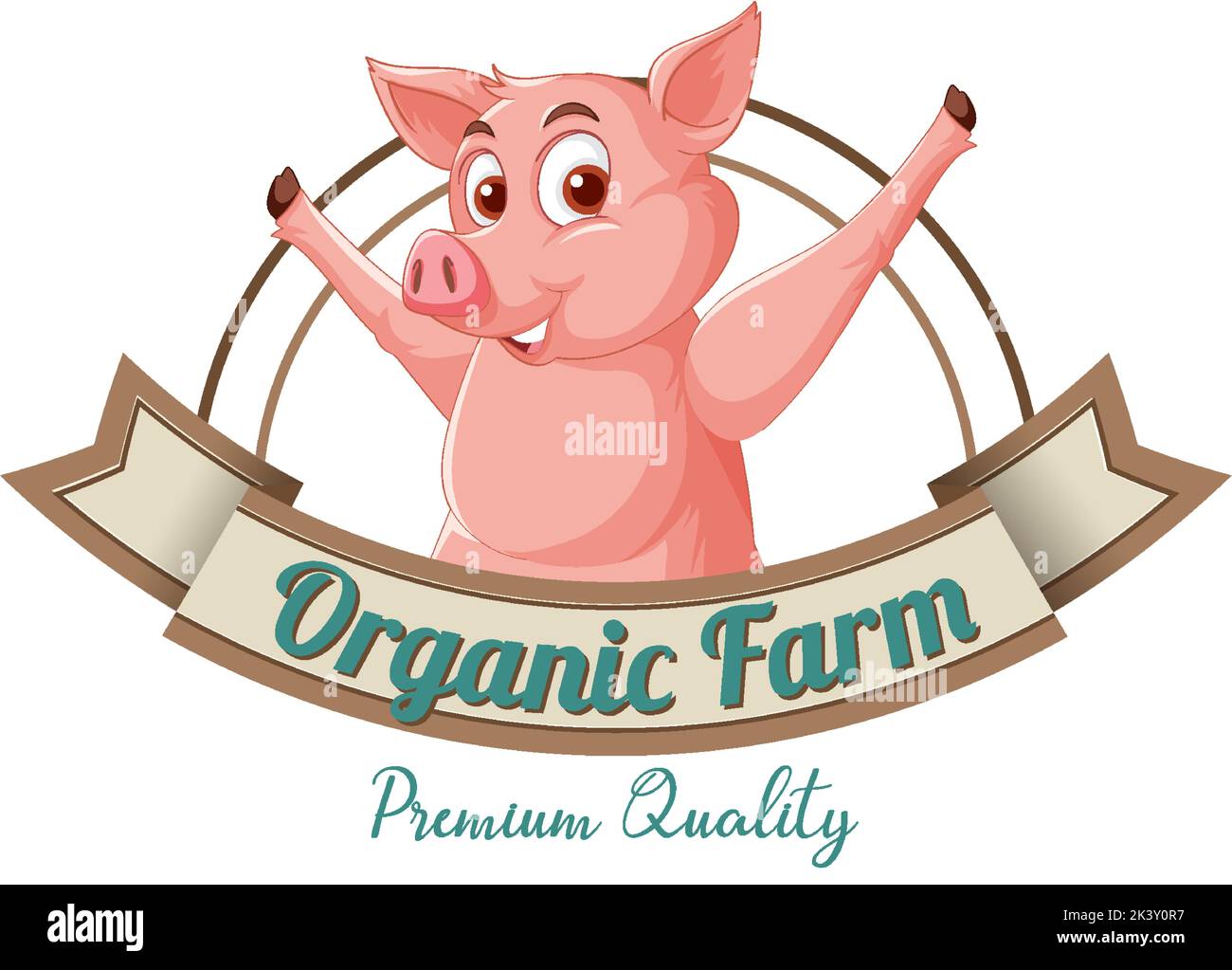 Pig cartoon character logo for pork products illustration Stock Vector ...