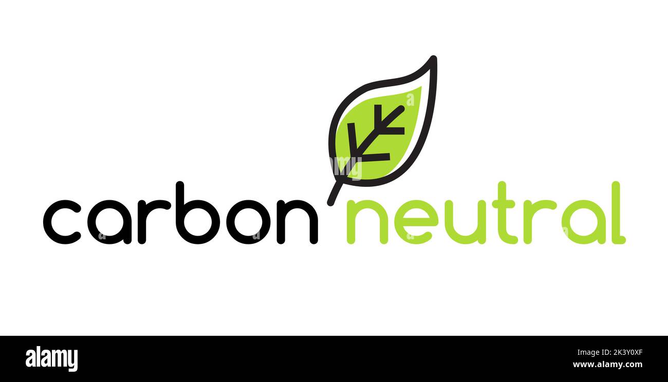 Carbon neutral icon logo. CO2 energy monoxide carbon ecology background label concept. Stock Vector