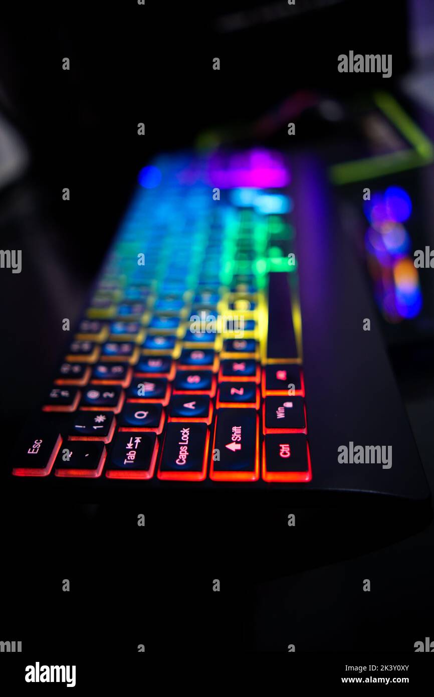 photo of a computer keyboard on the table Stock Photo