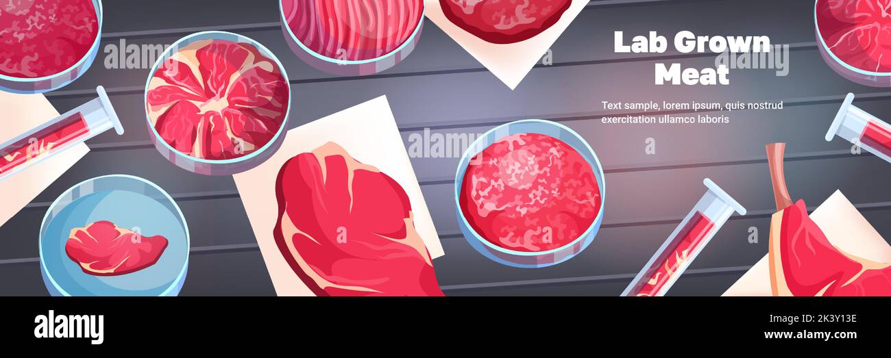 cultured red raw meat made from animal cells artificial lab grown meat