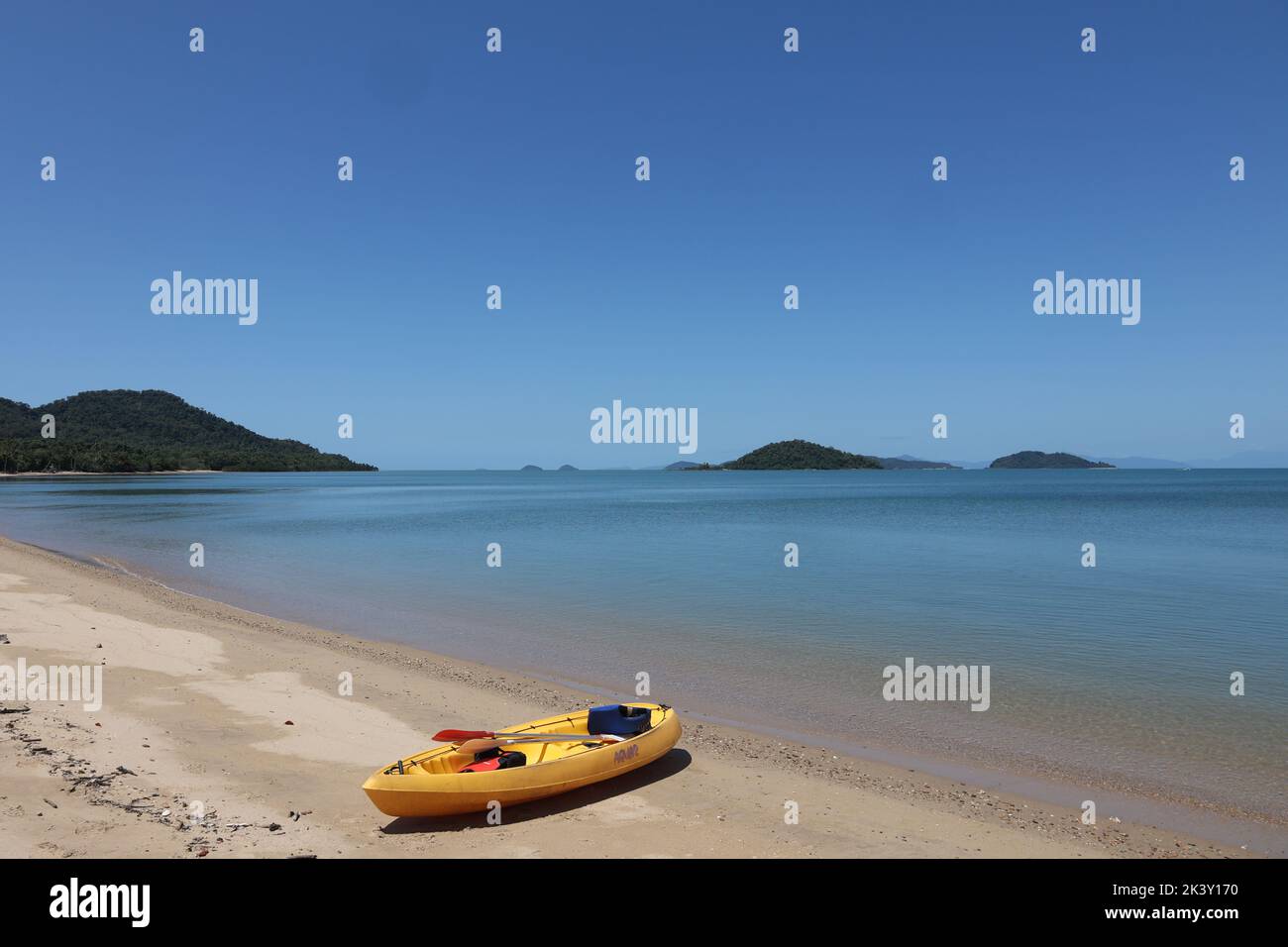 Dunk Island North Queensland Australia .  Dunk Island is a tropical paradise just off the coastal village of Mission Beach in North Queensland . Stock Photo