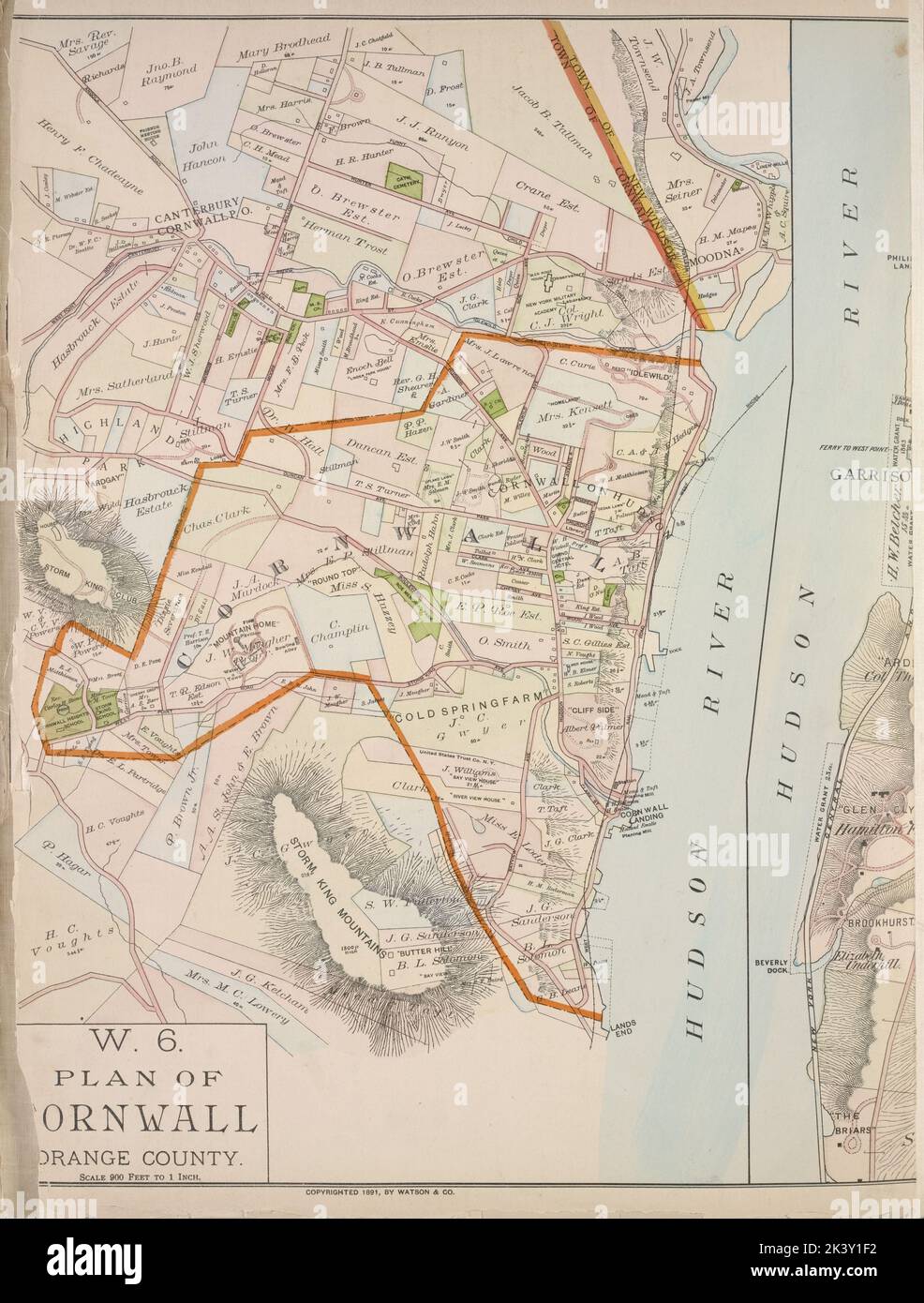 Plan of Cornwall Orange County. Cartographic. Atlases, Maps. 1891 