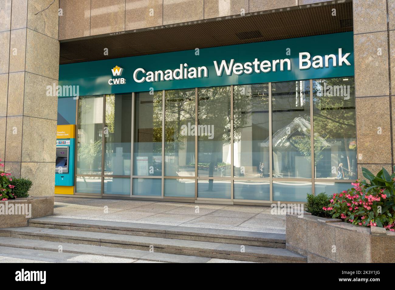 Vancouver, Canada - September 25, 2022: View of Canadian Western Bank on West Georgia Street Stock Photo