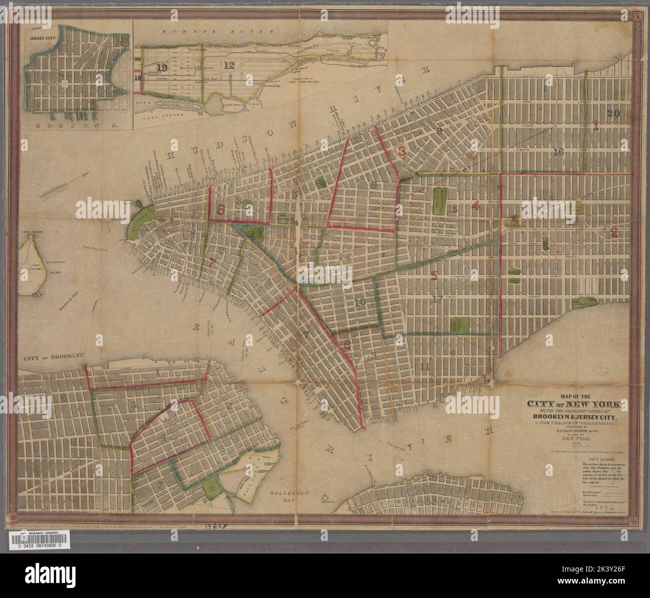 Map of the City of New York with the adjacent cities of Brooklyn ...