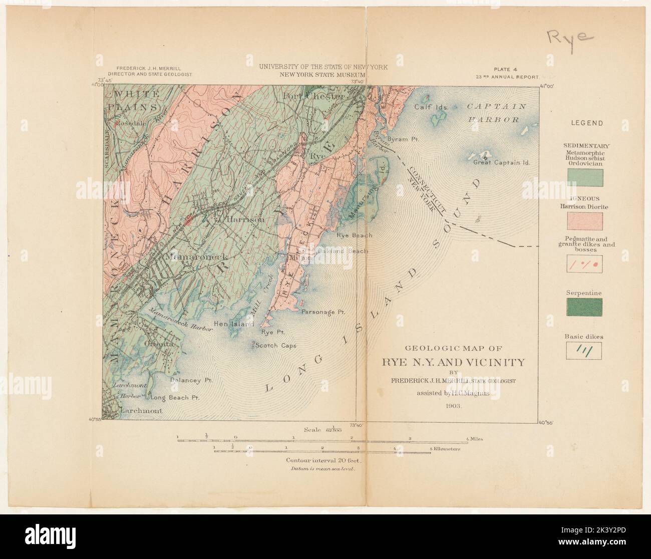Geologic map of Rye, N.Y. and vicinity Cartographic. Maps, Geological