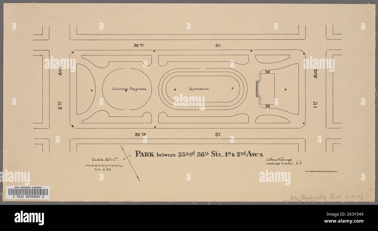 St. Gabriel's Park, New York City. Park between 35th and 36th Streets