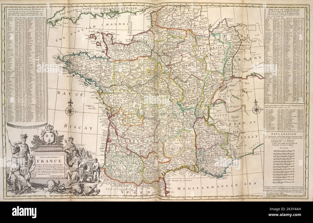 A new and exact map of France divided into all its provinces and 
