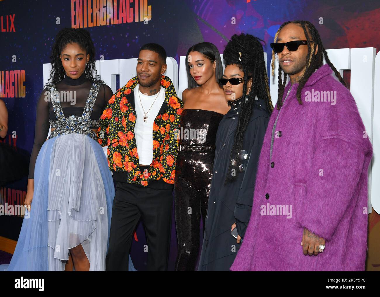 (L-R) Jessica Williams, Kid Cudi, Laura Harrier, Teyana Taylor and Ty