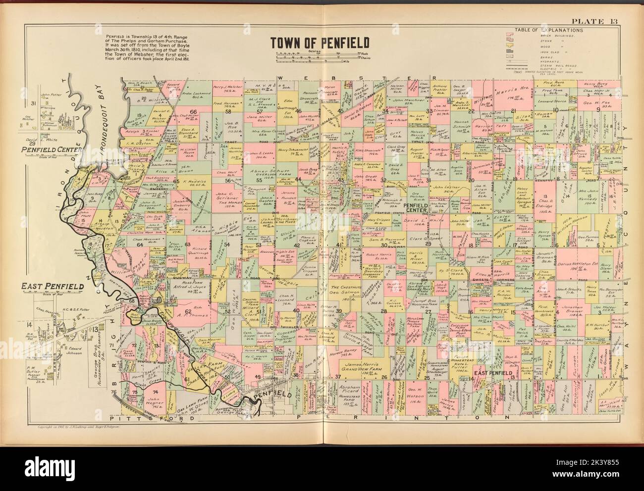 Monroe County, Double Page Plate No. 13 Map of town of Penfield, E