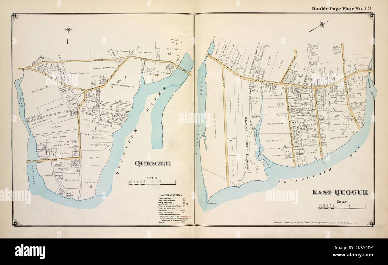 Quiogue; East Quogue Cartographic. Atlases, Maps. 1915 1917. Lionel