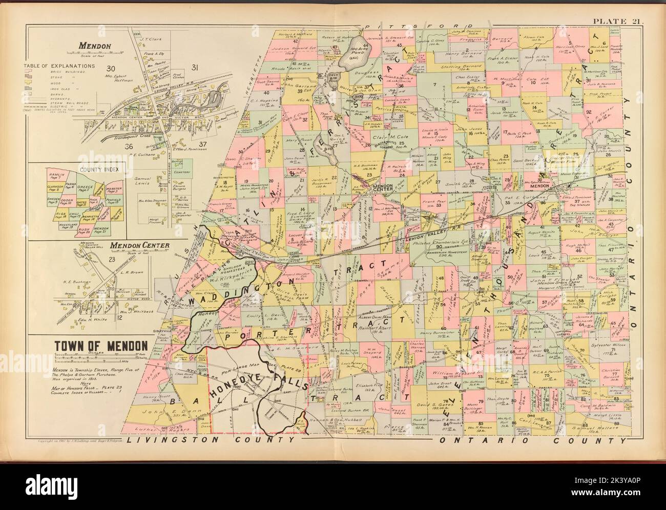 Monroe County, Double Page Plate No. 21 Map of town of Mendon