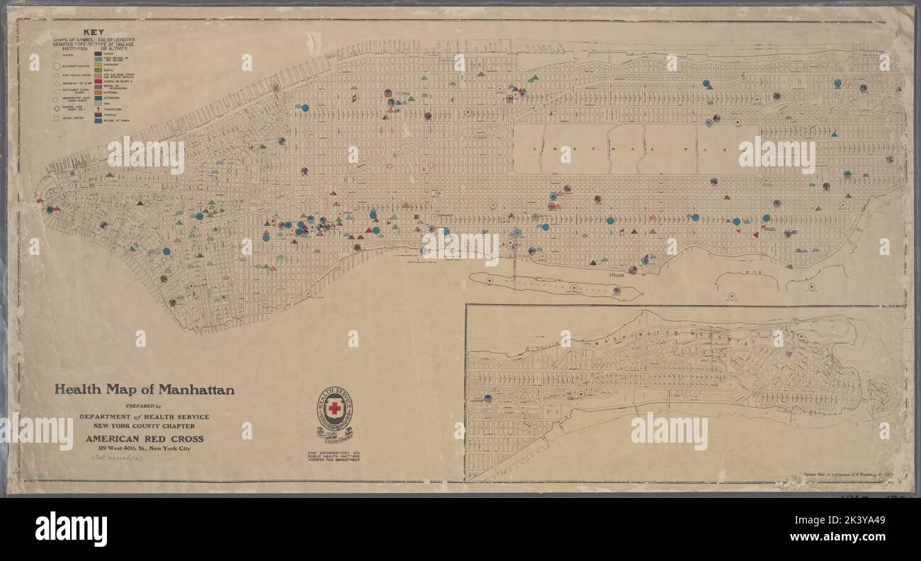 Health map of Manhattan prepared by Department of Health Service, New