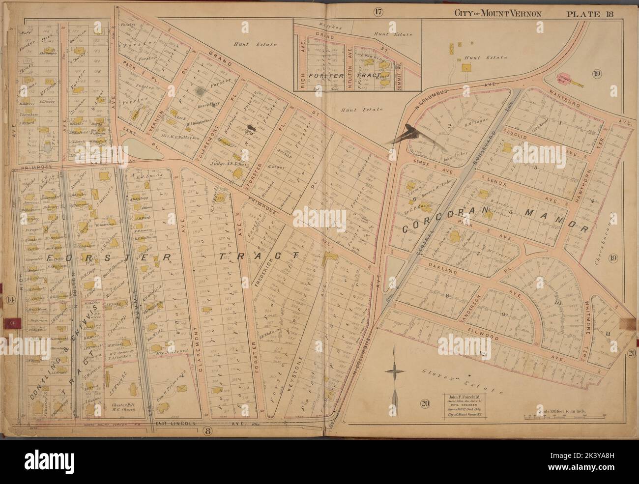 Mount Vernon, Double Page Plate No. 18 Map bounded by Grand St., N ...