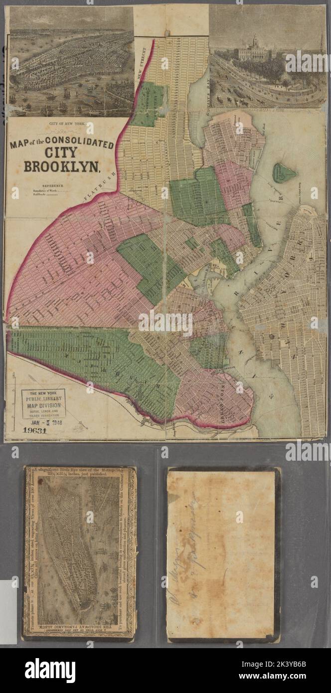 Map of Consolidated City Brooklyn. Cartographic. Maps. 1850 1859